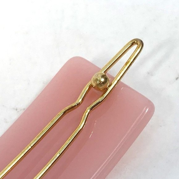 AUTHENTIC FENDI hairpin FF hair clip logo hair accessory Barrette acetate pink main image 5
